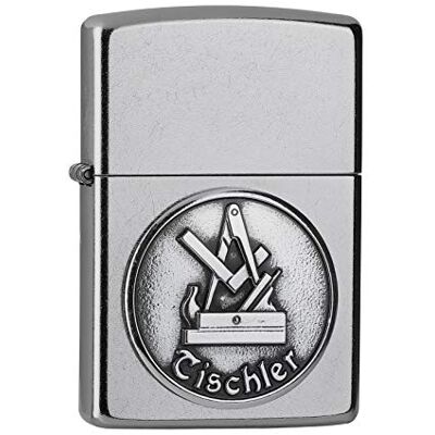 Zippo Briquet tempête Joiner, menuisier, Street Chrome, emblème, rechargeable, réutilisable, design coupe-vent, boîte cadeau, fabriqué aux États-Unis Zippo Briquet tempête Joiner, menuisier, Street Chrome, emblème, rechargeable, réutilisable, design coupe-vent, boîte cadeau, fabriqué aux États-Unis