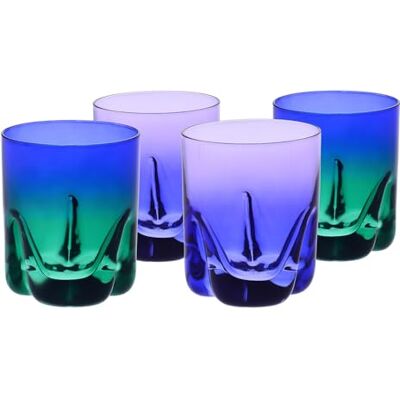 Krosno – Verres à Whisky 250 ml, Lot de 4 – Collection Aurora – Peints à la main – Cristal sans plomb – Pour Bourbon, Rhum et Cocktails – Cadeau – Bleu Marine et Violet Krosno – Verres à Whisky 250 ml, Lot de 4 – Collection Aurora – Peints à la main – Cristal sans plomb – Pour Bourbon, Rhum et Cocktails – Cadeau – Bleu Marine et Violet