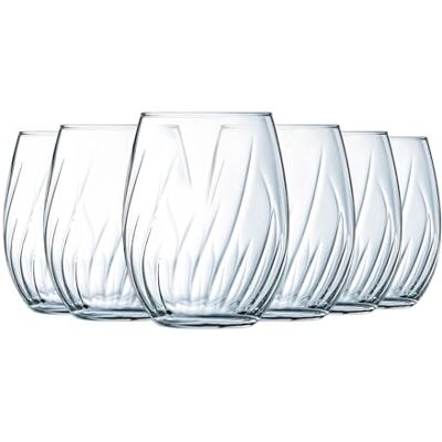 Cristal D'Arques Paris Collection Swirly 6 Gobelets 36cl Fabriquées en France Emballage renforcé Cristal D'Arques Paris Collection Swirly 6 Gobelets 36cl Fabriquées en France Emballage renforcé