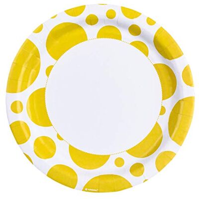 amscan 999317-8 Assiettes à Pois Diamètre 23 cm Jaune amscan 999317-8 Assiettes à Pois Diamètre 23 cm Jaune