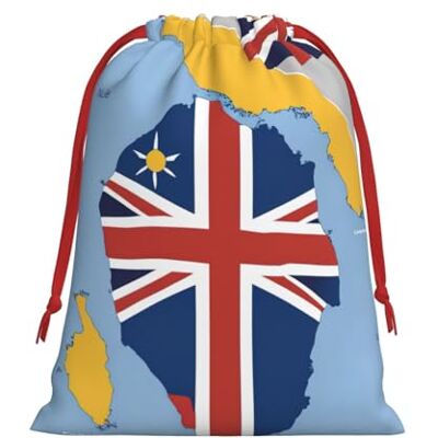 MUFLVDX Sacs cadeaux de Noël avec imprimé carte de Niue Position, multi-usages, avec cordon de serrage, pour Noël, mariages, fêtes, cadeaux, bonbons MUFLVDX Sacs cadeaux de Noël avec imprimé carte de Niue Position, multi-usages, avec cordon de serrage, pour Noël, mariages, fêtes, cadeaux, bonbons