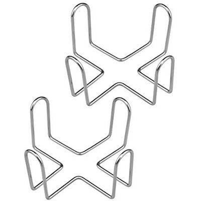 iziusy Lot de 2 sous-verres ronds et carrés en acier inoxydable de 11,4 cm pour 4 à 7 sous-verres iziusy Lot de 2 sous-verres ronds et carrés en acier inoxydable de 11,4 cm pour 4 à 7 sous-verres