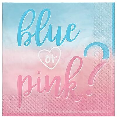 amscan 512703 Lot de 16 serviettes de table pour fête The Big Gender Reveal amscan 512703 Lot de 16 serviettes de table pour fête The Big Gender Reveal