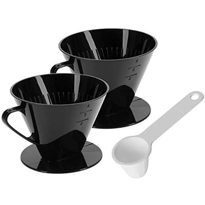 Westmark 244422E6 Lot de 3 filtres à café taille 4 et cuillère doseuse à café en plastique Noir/blanc Westmark 244422E6 Lot de 3 filtres à café taille 4 et cuillère doseuse à café en plastique Noir/blanc