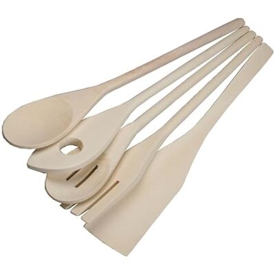 PARENCE .- Ustensiles à Salade en Bois 5 Pièces/Ensemble de 5 ustensiles de Cuisine/Couverts à Salade, Spatule, Cuillère- 30,5 cm PARENCE .- Ustensiles à Salade en Bois 5 Pièces/Ensemble de 5 ustensiles de Cuisine/Couverts à Salade, Spatule, Cuillère- 30,5 cm