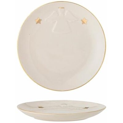Bloomingville Assiette Starry blanche avec motif étoilé en faïence, diamètre : 16 cm Bloomingville Assiette Starry blanche avec motif étoilé en faïence, diamètre : 16 cm