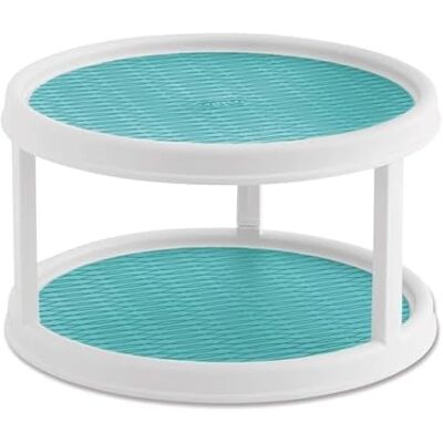 Copco 5234758 Plateau tournant antidérapant à 2 niveaux, 30,5 cm, aqua Copco 5234758 Plateau tournant antidérapant à 2 niveaux, 30,5 cm, aqua