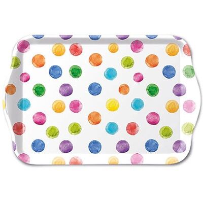 Ambiente Petit plateau décoratif en mélamine à pois multicolores 13 x 21 cm Ambiente Petit plateau décoratif en mélamine à pois multicolores 13 x 21 cm