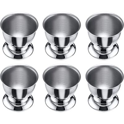 Westmark 207422E3 Lot de 6 coquetiers avec pied, empilables, Ø 5 cm, en acier inoxydable, argenté Westmark 207422E3 Lot de 6 coquetiers avec pied, empilables, Ø 5 cm, en acier inoxydable, argenté