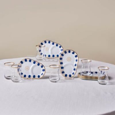 KARACA Belem Bleu marine Ensemble de verres à thé 12 pièces KARACA Belem Bleu marine Ensemble de verres à thé 12 pièces