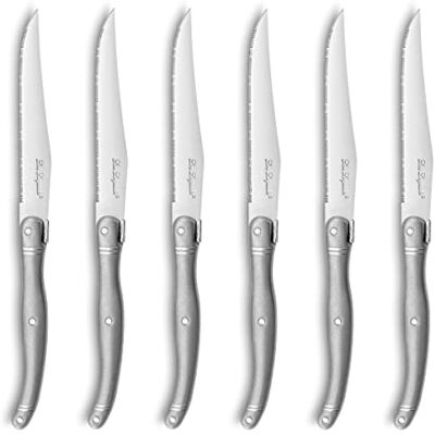 Lou Laguiole Coffret 6 couteaux steak Tradition Acier inoxydable 13 C, Finition Vintage Gris Vintage Lou Laguiole Coffret 6 couteaux steak Tradition Acier inoxydable 13 C, Finition Vintage Gris Vintage