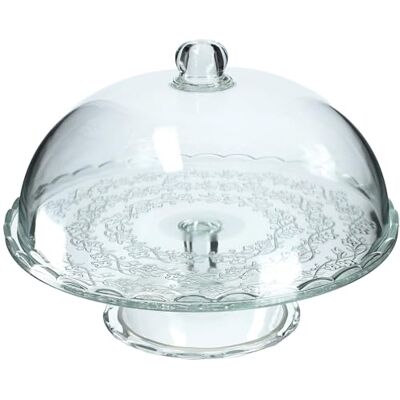 KADAX Présentoir à gâteau avec couvercle et plateau transparent, élégante cloche en verre, assiette de service robuste (rond Ø 29 cm) KADAX Présentoir à gâteau avec couvercle et plateau transparent, élégante cloche en verre, assiette de service robuste (rond Ø 29 cm)