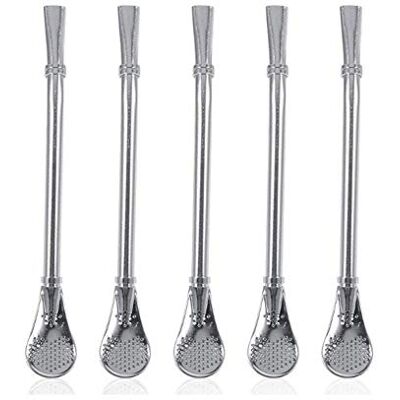 Yosoo 5Pcs Cuillère Filtrée À Boisson en Acier Inoxydable Yerba Mate Potable Paille De Thé 15.7cm Yosoo 5Pcs Cuillère Filtrée À Boisson en Acier Inoxydable Yerba Mate Potable Paille De Thé 15.7cm