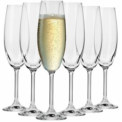 Krosno – Flûtes à Champagne et Prosecco 210 ml – Lot de 6 – Collection Venezia – Cristal Sans Plomb – Élégance Classique et Style Raffiné Krosno – Flûtes à Champagne et Prosecco 210 ml – Lot de 6 – Collection Venezia – Cristal Sans Plomb – Élégance Classique et Style Raffiné