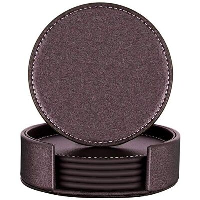 famibay Lot de 6 sous-verres en cuir synthétique Style vintage Marron Pour boissons, bar, café, tasses en verre famibay Lot de 6 sous-verres en cuir synthétique Style vintage Marron Pour boissons, bar, café, tasses en verre