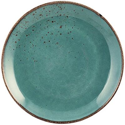 H&H Assiette Plate en Gres Réactif Bleu Clair - Dinner Plate H&H Assiette Plate en Gres Réactif Bleu Clair - Dinner Plate