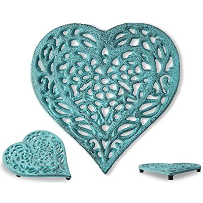 Comfify Dessous de plat en fonte en forme de cœur – Dessous de plat décoratif en fonte pour table de cuisine ou de salle à manger – Style vintage – Motif rouille – 17 x 16 cm – Avec pieds en caoutchouc – Comfify Dessous de plat en fonte en forme de cœur – Dessous de plat décoratif en fonte pour table de cuisine ou de salle à manger – Style vintage – Motif rouille – 17 x 16 cm – Avec pieds en caoutchouc –