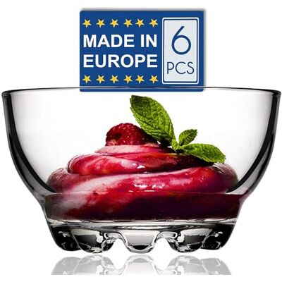 Volarium CRYSTALIA Bols en Verre, Lot de 6, 100% Sans Plomb Bols à Sauce, Bols de Service pour Crème Glacée Sundae, Bols à Dessert en Verre, Bols de Service à Fruits, Bols à Noix, Bols Empilables Volarium CRYSTALIA Bols en Verre, Lot de 6, 100% Sans Plomb Bols à Sauce, Bols de Service pour Crème Glacée Sundae, Bols à Dessert en Verre, Bols de Service à Fruits, Bols à Noix, Bols Empilables