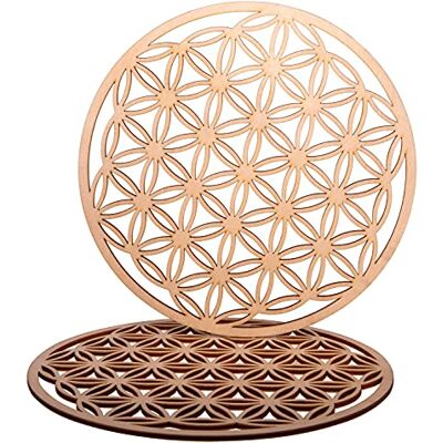 ProArts Fleur de Vie Dessous de Verre Sous Verre en Bois Set de 2 Pièces 10x10cm Fleur de Vie pour Purification et Méditation Symboles Spirituels en Bois ProArts Fleur de Vie Dessous de Verre Sous Verre en Bois Set de 2 Pièces 10x10cm Fleur de Vie pour Purification et Méditation Symboles Spirituels en Bois