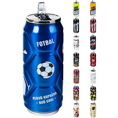 Orion Gobelet isotherme Bouteille isotherme en forme de boîte de café à emporter pour boissons chaudes et froides football Bleu 0,5 l Acier inoxydable Plastique Diamètre 7 cm Hauteur Orion Gobelet isotherme Bouteille isotherme en forme de boîte de café à emporter pour boissons chaudes et froides football Bleu 0,5 l Acier inoxydable Plastique Diamètre 7 cm Hauteur