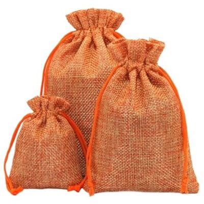 EKalgretrA Lot de 50/100 sacs de Noël faits à la main en toile de jute et coton et lin avec cordon de serrage pour mariage, Noël, bijoux (orange, 10 x 14 cm, 50 pièces) EKalgretrA Lot de 50/100 sacs de Noël faits à la main en toile de jute et coton et lin avec cordon de serrage pour mariage, Noël, bijoux (orange, 10 x 14 cm, 50 pièces)