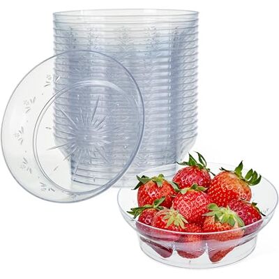 MATANA 20 Petits Bols en Plastique Dur Transparent, Coupes à Dessert, Coupes à Glace, 360ml Anniversaires Enfants, Mariages, Pique-nique & Fêtes MATANA 20 Petits Bols en Plastique Dur Transparent, Coupes à Dessert, Coupes à Glace, 360ml Anniversaires Enfants, Mariages, Pique-nique & Fêtes