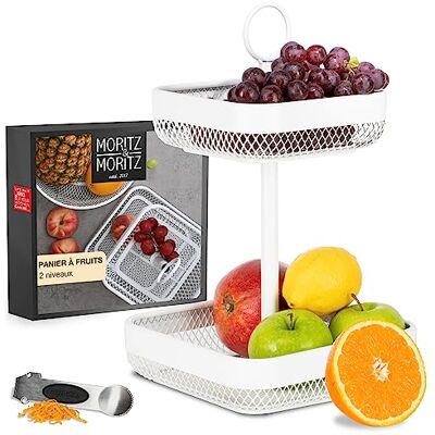 Moritz & Moritz Présentoir à fruits en métal blanc – Bol à fruits moderne blanc – Panier à fruits Etagere Blanc Moritz & Moritz Présentoir à fruits en métal blanc – Bol à fruits moderne blanc – Panier à fruits Etagere Blanc