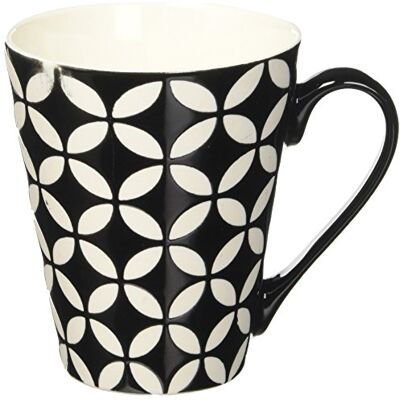 Excelsa Tasses & Co. Mug ml 275 Fleur/losange, porcelaine, noir, 8.699999999999993x8.699999999999993x10 cm Excelsa Tasses & Co. Mug ml 275 Fleur/losange, porcelaine, noir, 8.699999999999993x8.699999999999993x10 cm
