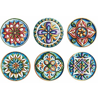 Tivoli 5907772 Lot de 6 assiettes rondes en plastique Couleurs assorties 33 cm Tivoli 5907772 Lot de 6 assiettes rondes en plastique Couleurs assorties 33 cm