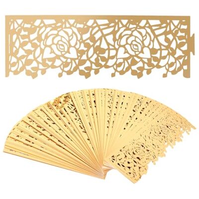 HuhWafee Lot de 100 ronds de serviette doré/argenté Vintage creux Pour mariage, Noël, famille Décoration de table à manger (doré) HuhWafee Lot de 100 ronds de serviette doré/argenté Vintage creux Pour mariage, Noël, famille Décoration de table à manger (doré)
