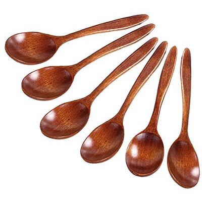EQLEF Soupe Vaisselle 6Pcs Eco-Friendly Tea Honey Cuillère à café en bois naturel Spoon Accessoires de cuisine EQLEF Soupe Vaisselle 6Pcs Eco-Friendly Tea Honey Cuillère à café en bois naturel Spoon Accessoires de cuisine