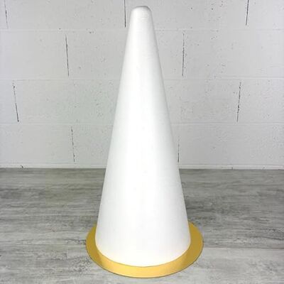Lealoo Cone en polystyrène Plein, Hauteur 60 cm, Diamètre de Base 26,50 cm, Présentoir à Macarons, Choux, Plateau doré réversible Lealoo Cone en polystyrène Plein, Hauteur 60 cm, Diamètre de Base 26,50 cm, Présentoir à Macarons, Choux, Plateau doré réversible