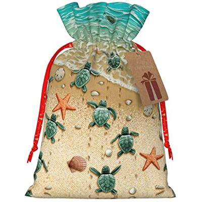 FRESQA Sacs cadeaux de Noël en forme de tortue, étoiles de mer avec cordon de serrage, sacs à bonbons de Noël réutilisables pour cadeaux, fête de Noël, vacances FRESQA Sacs cadeaux de Noël en forme de tortue, étoiles de mer avec cordon de serrage, sacs à bonbons de Noël réutilisables pour cadeaux, fête de Noël, vacances