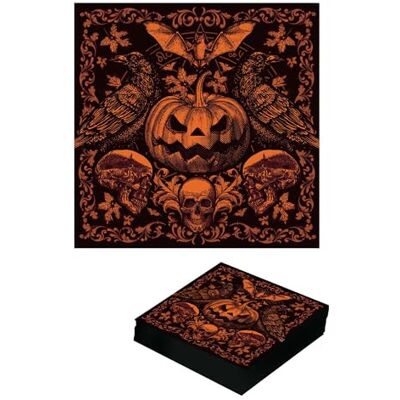 FIESTAS GUIRCA Lot de 20 serviettes jetables avec citrouilles gothiques (16 x 16 cm) Décoration de table pour Halloween et fêtes costumées Idéales pour les fêtes et les événements Orange et noir FIESTAS GUIRCA Lot de 20 serviettes jetables avec citrouilles gothiques (16 x 16 cm) Décoration de table pour Halloween et fêtes costumées Idéales pour les fêtes et les événements Orange et noir