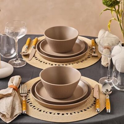 KARACA Service de table Mirum pour 4 personnes, 12 pièces – Service de vaisselle en stoneware de qualité supérieure pour des arrangements de table exquis et des expériences culinaires inoubliables KARACA Service de table Mirum pour 4 personnes, 12 pièces – Service de vaisselle en stoneware de qualité supérieure pour des arrangements de table exquis et des expériences culinaires inoubliables