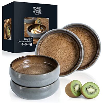 Moritz & Moritz SOLID Lot de 4 petits bols – 300 ml – En grès pour dessert, collation, soupe, salade, glace, tapas et antipasti Moritz & Moritz SOLID Lot de 4 petits bols – 300 ml – En grès pour dessert, collation, soupe, salade, glace, tapas et antipasti
