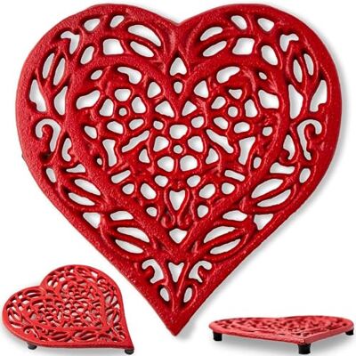 Comfify Dessous de plat en fonte en forme de cœur – Dessous de plat décoratif en fonte pour table de cuisine ou de salle à manger – Style vintage – Motif rouille – 17 x 16 cm – Avec pieds en caoutchouc – Comfify Dessous de plat en fonte en forme de cœur – Dessous de plat décoratif en fonte pour table de cuisine ou de salle à manger – Style vintage – Motif rouille – 17 x 16 cm – Avec pieds en caoutchouc –