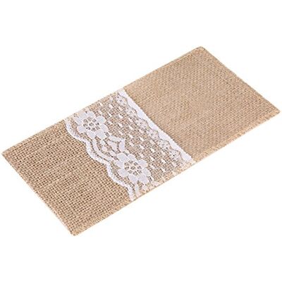 Garsent 10pcs Porte Couvert Dentelle Jute, Sac Toile Jute Dentelle Pochette Couvert Décoratif Mariage Sac Coutellerie Fourchettes pour Décor de Mariage. Garsent 10pcs Porte Couvert Dentelle Jute, Sac Toile Jute Dentelle Pochette Couvert Décoratif Mariage Sac Coutellerie Fourchettes pour Décor de Mariage.