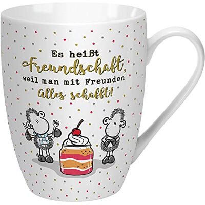 Sheepworld Lieblingstasse "Es heißt Freundschaft, weil man mit Freunden alles schafft": Porzellantasse, 30 cl, mit Geschenkanhänger Sheepworld Lieblingstasse "Es heißt Freundschaft, weil man mit Freunden alles schafft": Porzellantasse, 30 cl, mit Geschenkanhänger