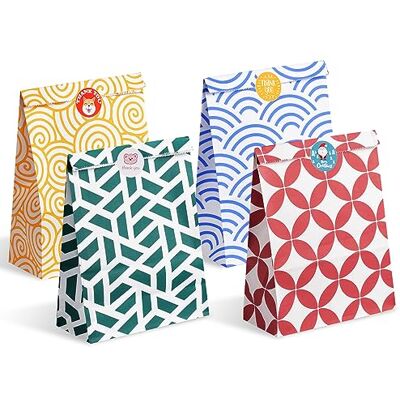 Parmedu Sacs cadeaux en papier de couleurs assorties : 48 sacs cadeaux moyens – 24 x 17 x 8 cm avec 48 autocollants, sacs à emporter de qualité alimentaire pour Noël, festivals, anniversaires, fêtes, Parmedu Sacs cadeaux en papier de couleurs assorties : 48 sacs cadeaux moyens – 24 x 17 x 8 cm avec 48 autocollants, sacs à emporter de qualité alimentaire pour Noël, festivals, anniversaires, fêtes,