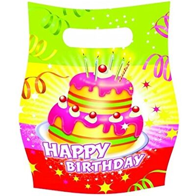 amscan Tifany 8013401.0 Birthday Sac à Bonbon Décor Multicolore Lot de 6 amscan Tifany 8013401.0 Birthday Sac à Bonbon Décor Multicolore Lot de 6