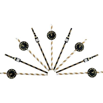 tib 46069 Lot de 10 pailles en papier décoratives Happy New Year en 2 motifs différents Multicolore Taille unique tib 46069 Lot de 10 pailles en papier décoratives Happy New Year en 2 motifs différents Multicolore Taille unique