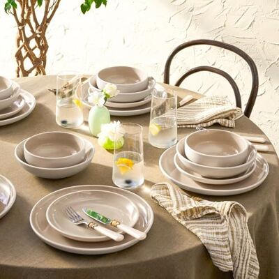 KARACA Abby Ensemble d'assiettes et de bols pour vaisselle élégante – Service de table en grès pour 6 personnes – Service de table de cuisine élégant et durable – Passe au lave-vaisselle (24 pièces, KARACA Abby Ensemble d'assiettes et de bols pour vaisselle élégante – Service de table en grès pour 6 personnes – Service de table de cuisine élégant et durable – Passe au lave-vaisselle (24 pièces,