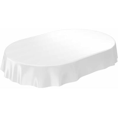ANRO Nappe en toile cirée lavable, blanc uni mat, ovale, 140 x 180 cm ANRO Nappe en toile cirée lavable, blanc uni mat, ovale, 140 x 180 cm