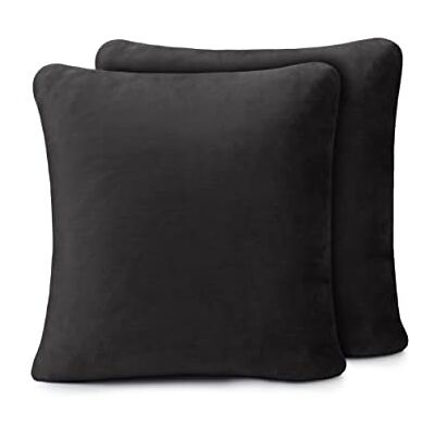 Amago Taie d'Oreiller, Sensation Cachemire (Lot de 2), 50 x 50 cm Noir Amago Taie d'Oreiller, Sensation Cachemire (Lot de 2), 50 x 50 cm Noir