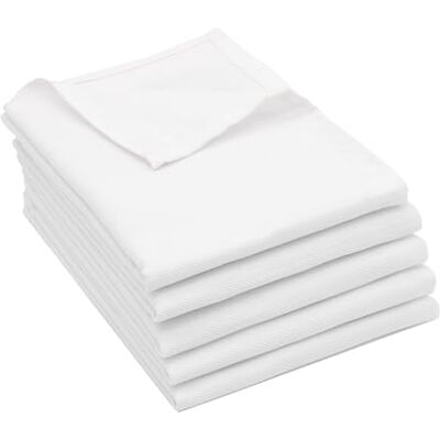 ZOLLNER Lot de 5 torchons en coton de 50x70 cm super absorbants et robustes lavables jusqu'à 60°C blanc qualité gastronomique certifiés Oeko Tex® ZOLLNER Lot de 5 torchons en coton de 50x70 cm super absorbants et robustes lavables jusqu'à 60°C blanc qualité gastronomique certifiés Oeko Tex®