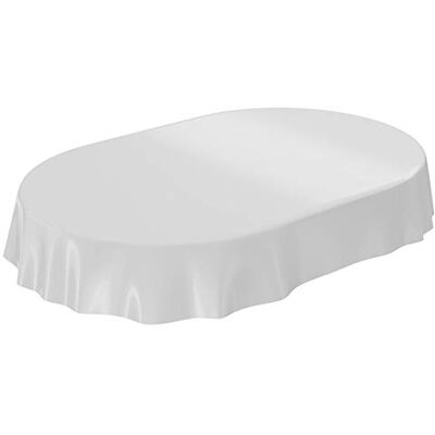 ANRO Nappe en toile cirée lavable, uni, brillant, Toile cirée, gris clair, Schnittkante Oval 140 x 180cm ANRO Nappe en toile cirée lavable, uni, brillant, Toile cirée, gris clair, Schnittkante Oval 140 x 180cm