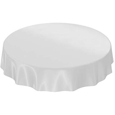 ANRO Nappe en toile cirée lavable, uni, brillant, Toile cirée, gris clair, Schnittkante Rund 140cm ANRO Nappe en toile cirée lavable, uni, brillant, Toile cirée, gris clair, Schnittkante Rund 140cm