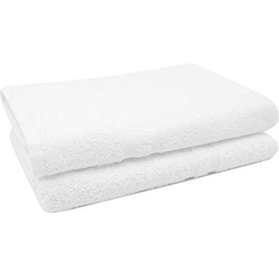 ZOLLNER Lot de 2 serviettes de sauna, 70 x 180 cm, 100 % coton, 450 g/m², blanc ZOLLNER Lot de 2 serviettes de sauna, 70 x 180 cm, 100 % coton, 450 g/m², blanc
