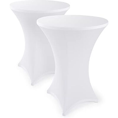 Blumtal Stretch, Repassage Gratuit Housses de table certifiées OEKO-TEX pour tables hautes Ø 60 – 65 cm, Renfort au niveau des pieds, Lavable en machine, Blanc Blumtal Stretch, Repassage Gratuit Housses de table certifiées OEKO-TEX pour tables hautes Ø 60 – 65 cm, Renfort au niveau des pieds, Lavable en machine, Blanc